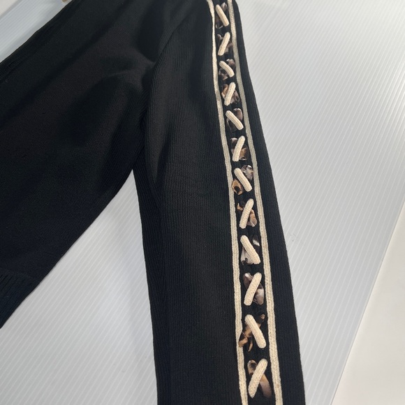 Vintage St. John Black Wool Blend Zipper Sweater/M - Picture 12 of 14